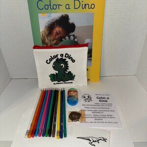 Red Color a Dino Zippered Pencil Pouch